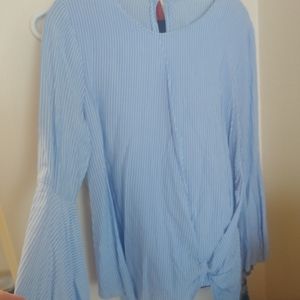 Blue strip bell blouse